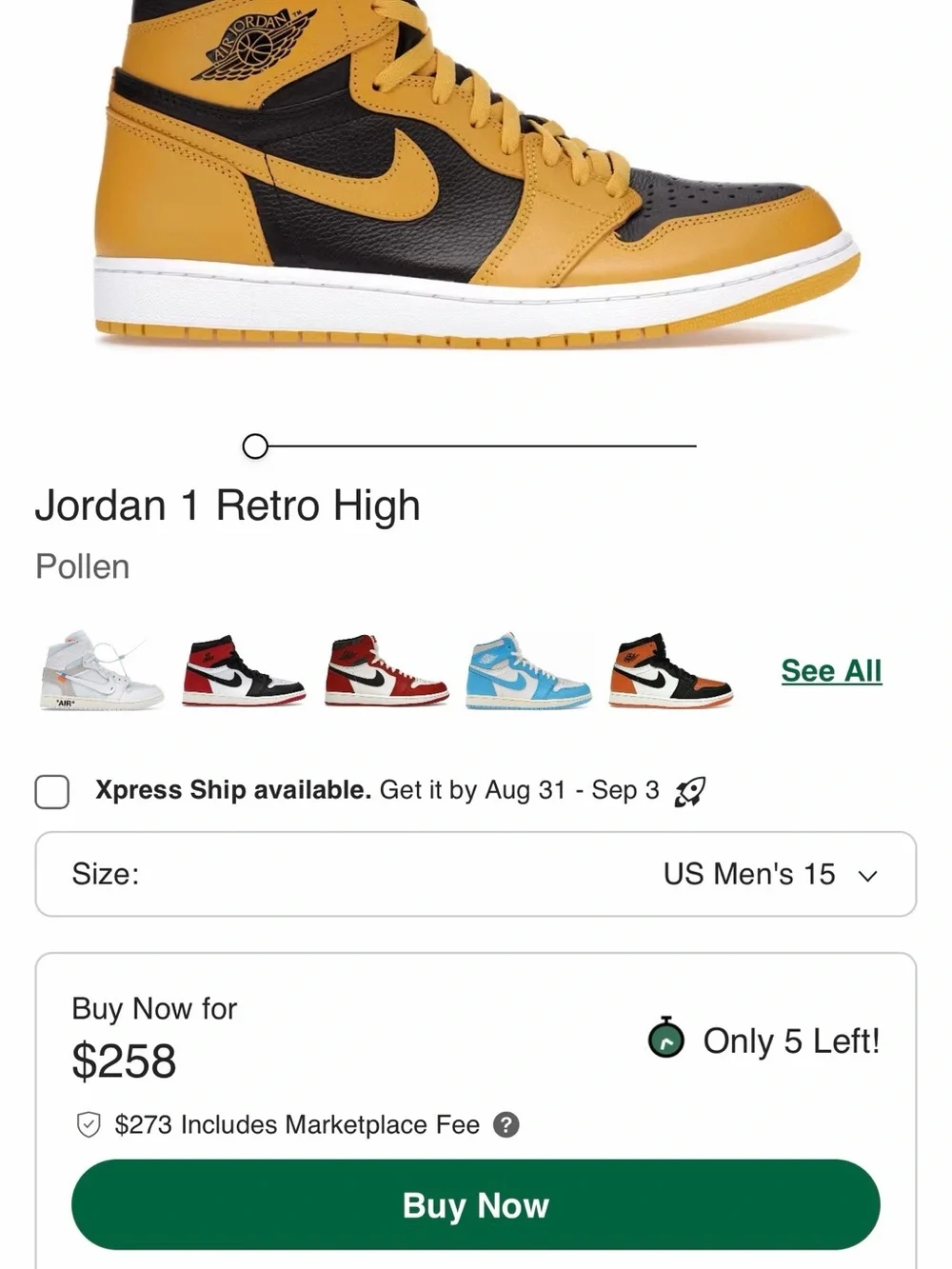 Nike Air Jordan 1 High - Yellow and Black Men’s Sneakers